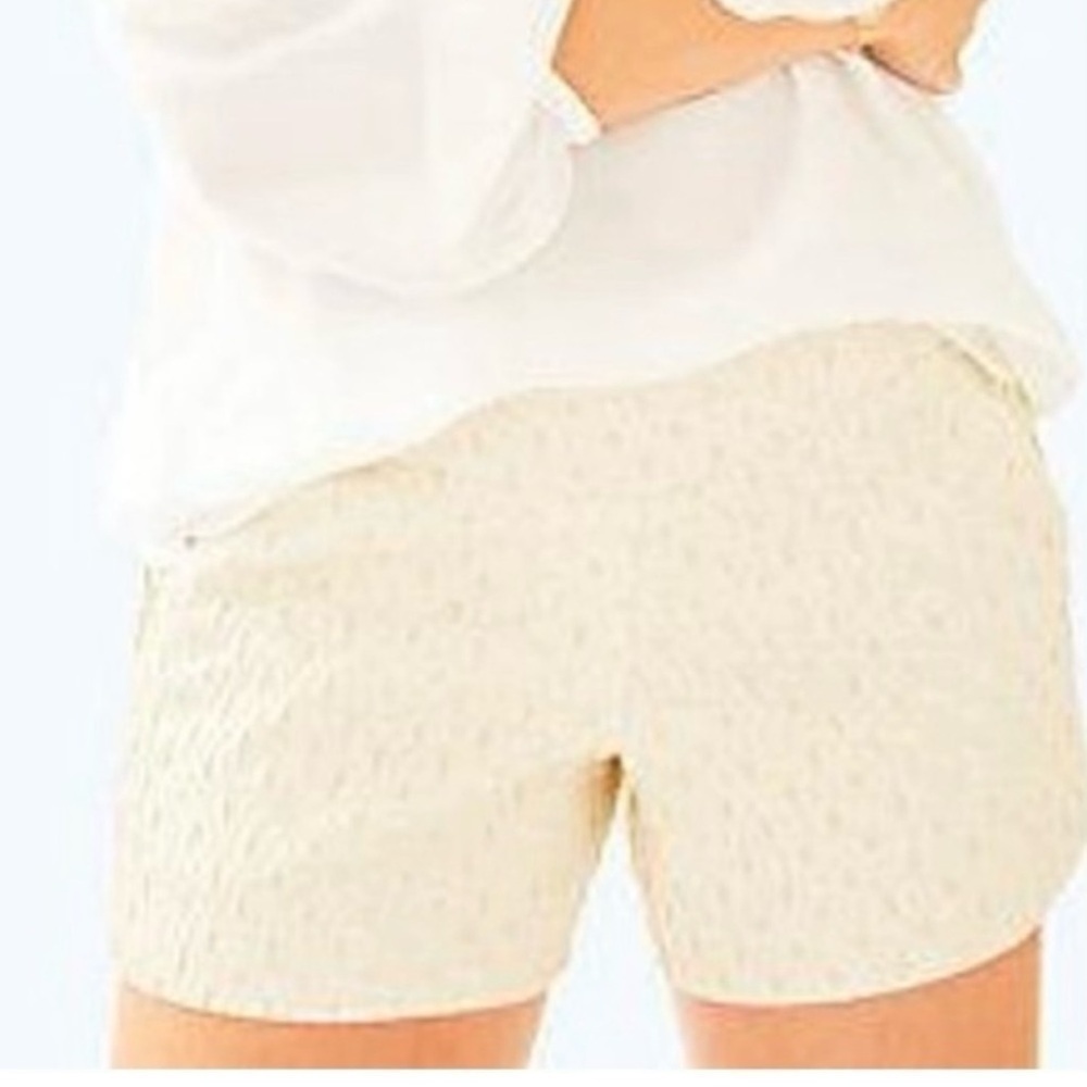 Lilly Pulitzer MAKENNA COCKTAIL SHORT GOLD METALLIC DOTTED JACQUARD